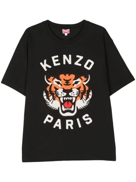 Kenzo футболка из хлопка с тигровым мотивом, черный