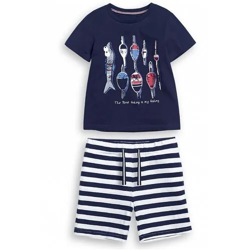 Комплект одежды  Pelican для мальчиков, шорты и футболка, трикотажный, размер 2, мультиколор