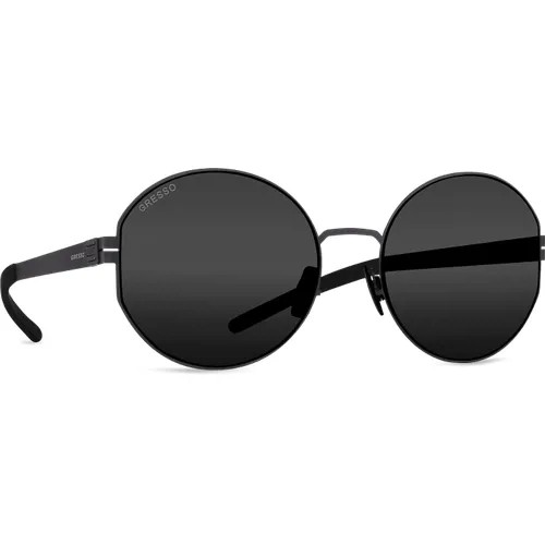 Солнцезащитные очки Gresso, круглые, с защитой от УФ, для женщин, черный