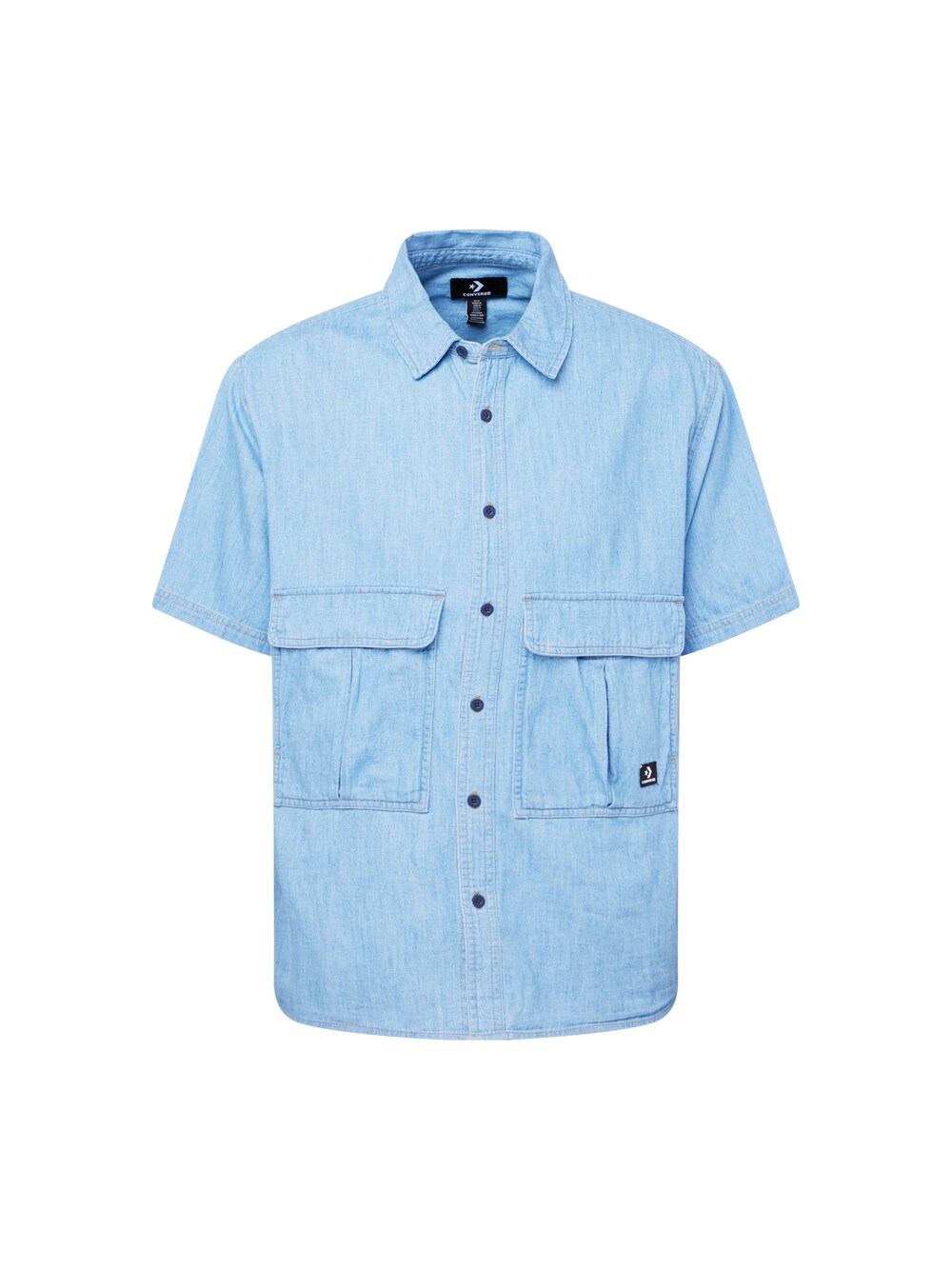 Рубашка на пуговицах стандартного кроя Converse, светло-синий