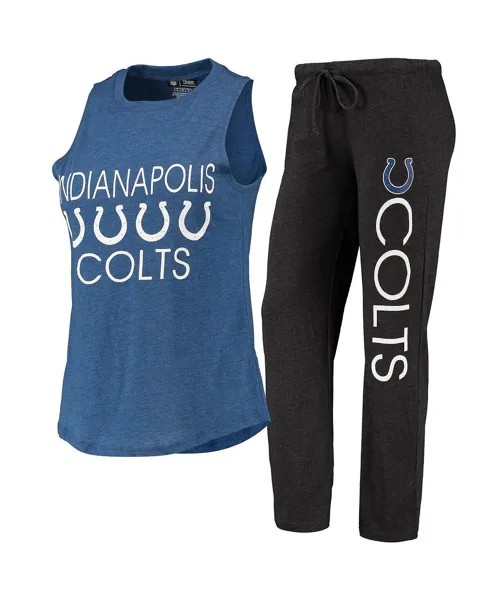 Женская черная майка и брюки Royal Indianapolis Colts Muscle, комплект для сна Concepts Sport