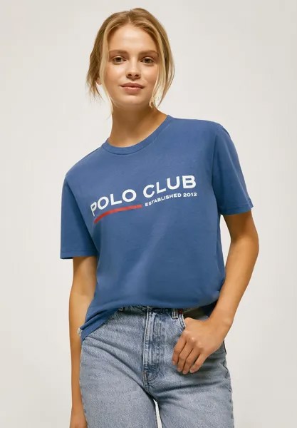 Футболка с принтом Polo Club, синий