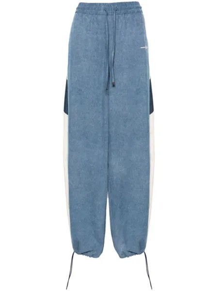 AMIRI спортивные брюки из шамбре с завязками, синий
