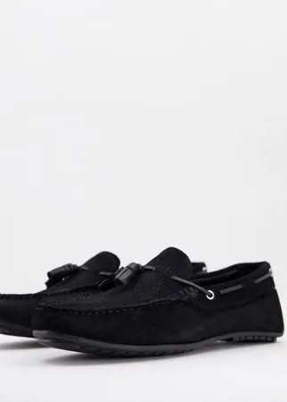 Черные замшевые туфли с переплетенными кисточками Silver Street-Черный цвет