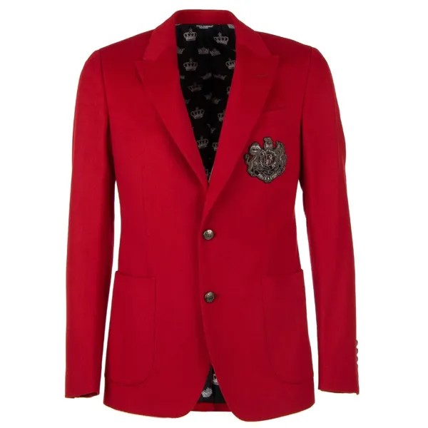 Dolce - Gabbana Кашемировый пиджак Пиджак с вышивкой логотипа Красный