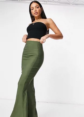 Зауженная юбка макси цвета хаки Vesper Tall-Зеленый