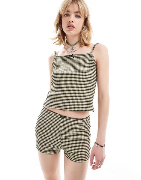 Шорты Reclaimed Vintage Mini With Bow, желтый