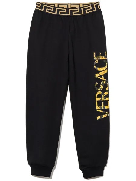 Versace Kids спортивные брюки с логотипом Barocco