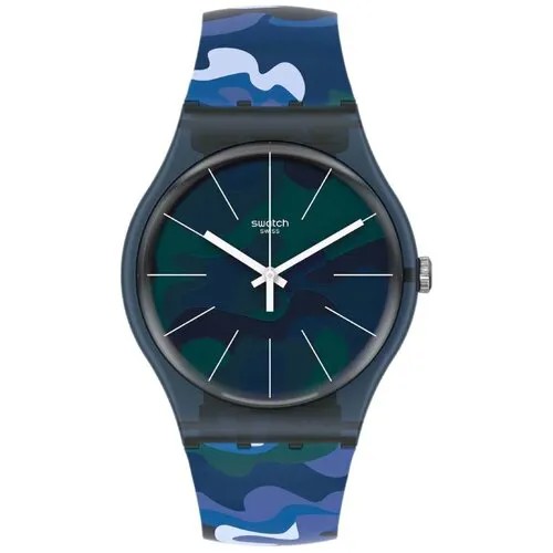 Наручные часы swatch Swatch CAMOUCLOUDS SUON140, синий, зеленый