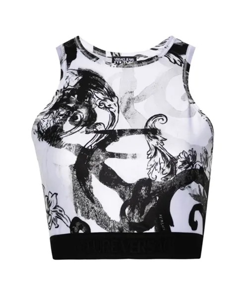 Укороченный топ Black s с журнальным принтом Versace Jeans Couture, мультиколор