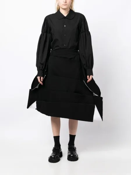 Юбка асимметричного кроя со вставками Comme Des Garçons, черный
