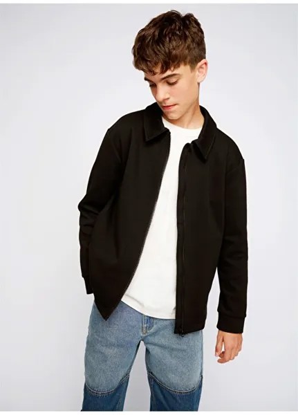 Черная однотонная майка с длинными рукавами для мальчика NLMNOEL LS CARDIGAN Lmtd, черный