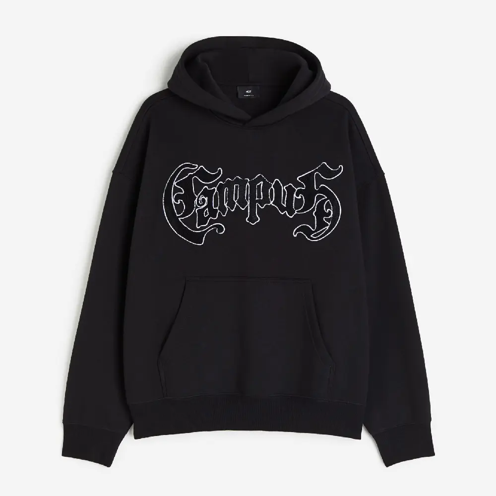 Толстовка H&M Oversized Fit Campus, черный