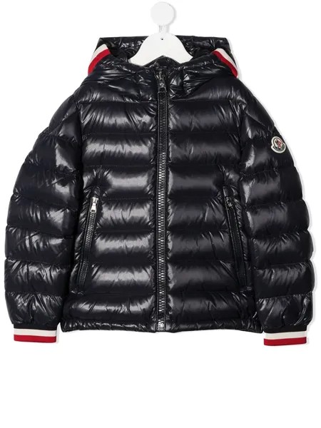 Moncler Enfant пуховик с контрастными манжетами