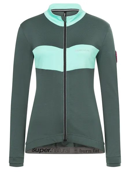 Лонгслив super.natural Merino Fahrradtrikot, цвет graugrün