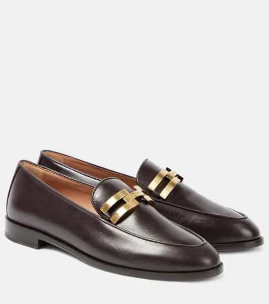 Кожаные мокасины Brandi Aquazzura, цвет cacao
