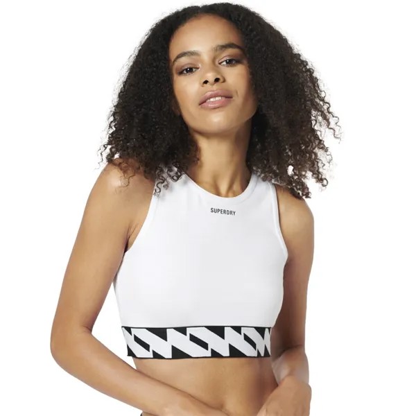 Топ Superdry Code Elastic Crop, белый