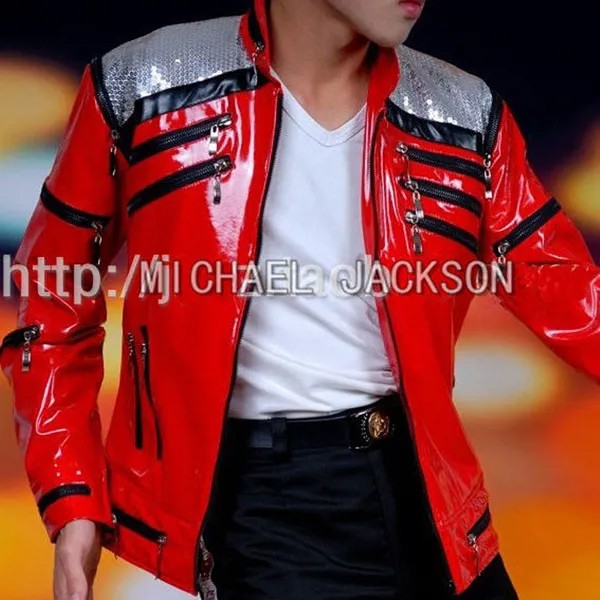 Пиджак в стиле панк с красной молнией Майкл Джексон MJ Beat It