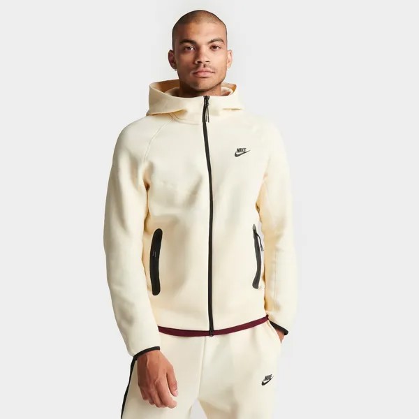 Мужская худи с молнией во всю длину Nike Tech Fleece Windrunner, белый