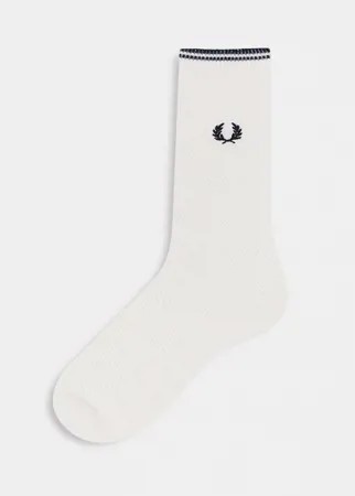 Белые носки с логотипом и окантовкой Fred Perry-Белый