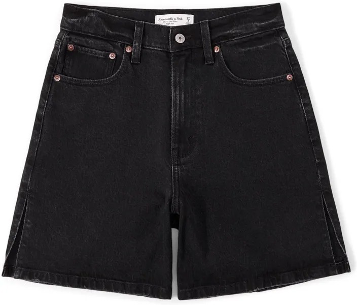 Шорты для папы Curve Love 7 дюймов Abercrombie & Fitch, черный