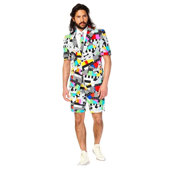 Мужской костюм и галстука приталенного кроя OppoSuits, белый