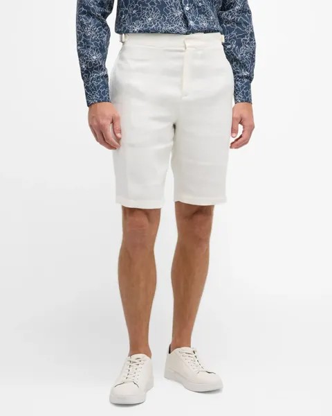 Мужские льняные шорты-бермуды Loro Piana, цвет White