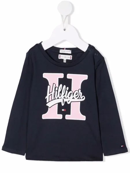 Tommy Hilfiger Junior футболка Varsity с длинными рукавами и графичным принтом