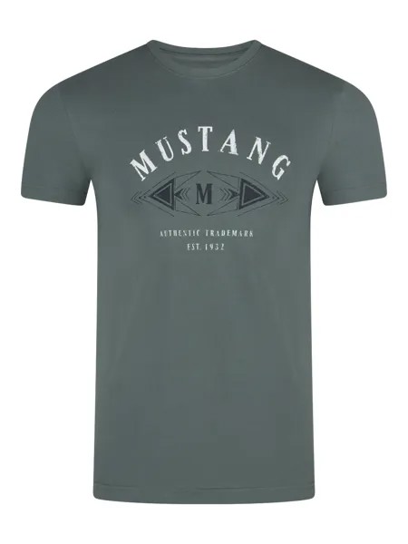 Футболка Mustang Basic Print Tee, зеленый