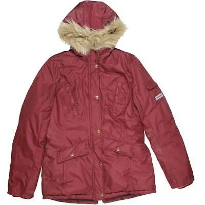 Зимняя куртка-анорак London Fog для девочек фиолетового цвета с отделкой из искусственного меха L 14/16 BHFO 7173