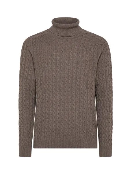 Классический свитер с круглым вырезом Luca D'Altieri, коричневый