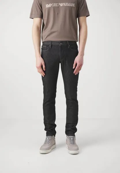 Джинсы-сигареты Emporio Armani, черный деним