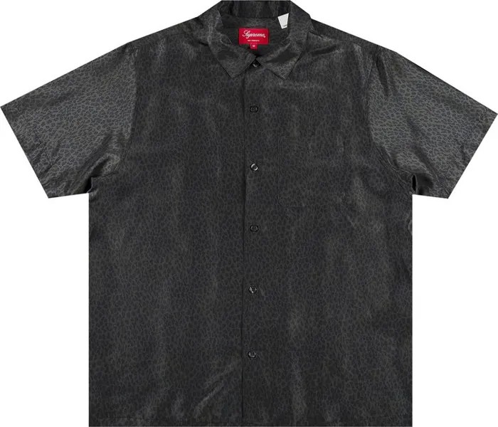Рубашка Supreme Leopard Silk Short-Sleeve Shirt 'Charcoal', серый