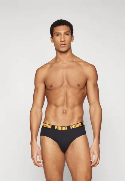 Трусы MEN EVERYDAY BRIEF 2 PACK Puma, цвет black/orange