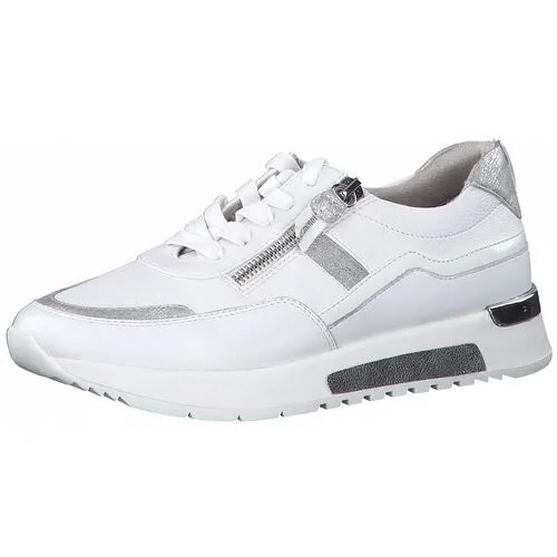 Ботинки на шнурках женские,цвет белый/серебристый,размер 36