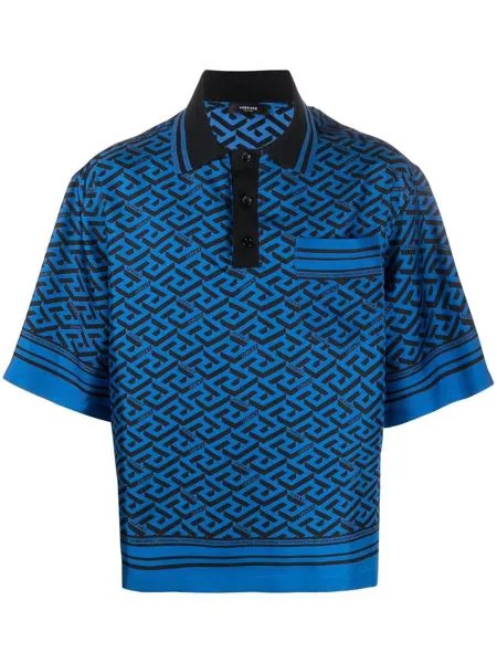 Versace рубашка поло с узором Greca