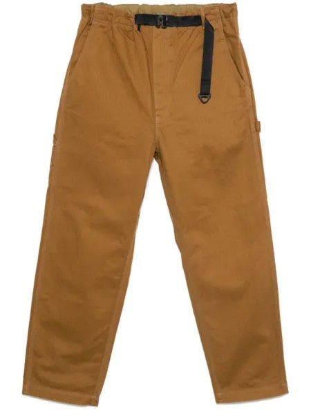 Comme des Garçons Homme брюки с узором в елочку, оранжевый