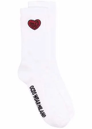 Gcds heart-motif ribbed socks