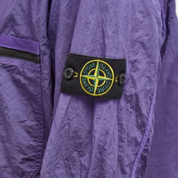 Stone Island Нейлоновая куртка-рубашка с эффектом металлик, фиолетовый