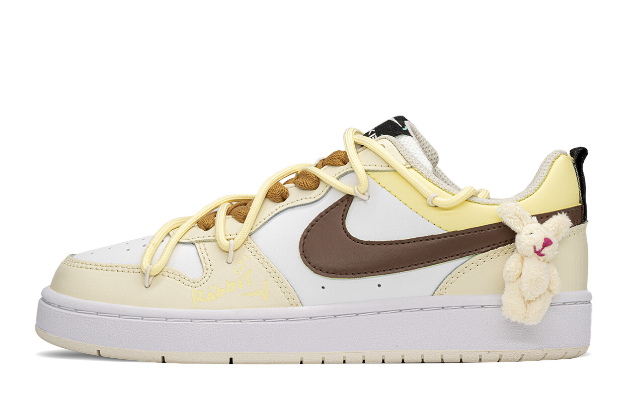 Кроссовки Nike Court Borough Skateboarding Shoes Women's Low-top Brown/yellow, хаки/антрацит/черный