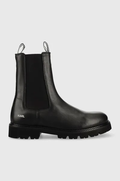 Кожаные ботильоны TROUPE MENS Karl Lagerfeld, черный