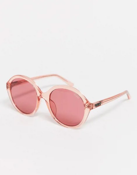 Розовые круглые солнцезащитные очки с затемненными стеклами Quay-Розовый
