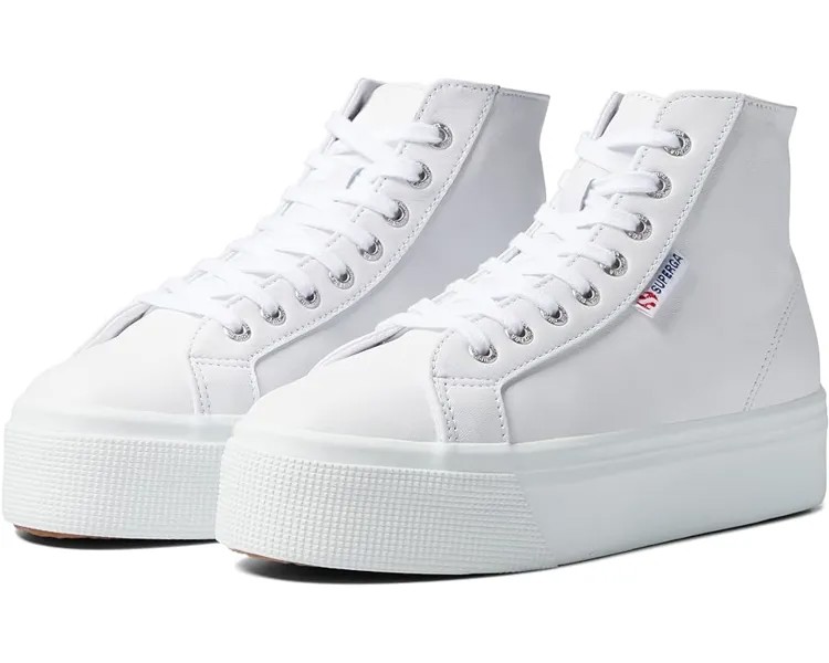 Кроссовки Superga 2705 High-Top Nappa, цвет White Leather