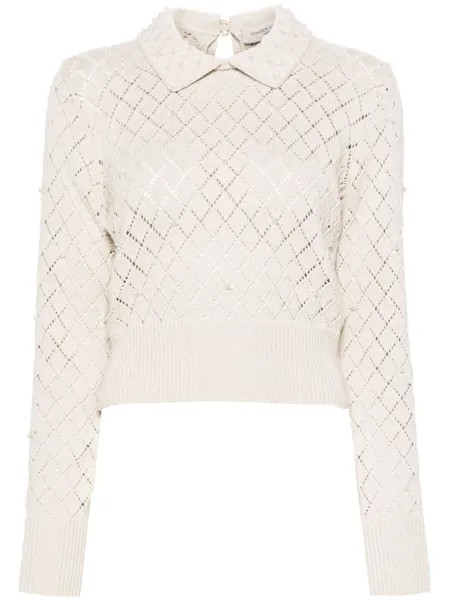 Golden Goose джемпер с искусственным жемчугом, нейтральный цвет