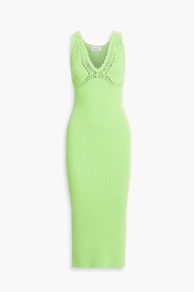 Платье миди Valencia в рубчик крючком из смесового хлопка Derek Lam 10 Crosby, светло-зеленый