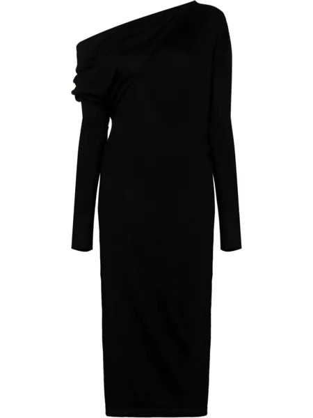 TOM FORD платье миди с открытыми плечами, черный