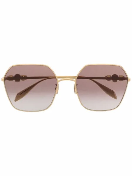 Alexander McQueen Eyewear солнцезащитные очки в массивной оправе