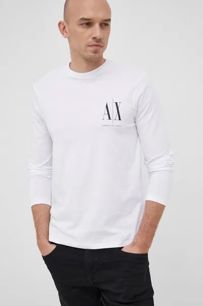 Хлопковый лонгслив 8NZTPL.ZJH4Z.NOS Armani Exchange, белый