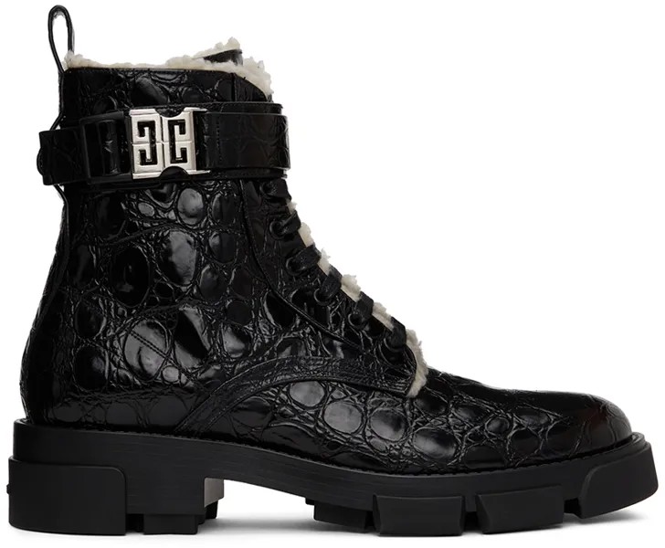 Черные армейские ботинки Terra с подкладкой из овчины Givenchy