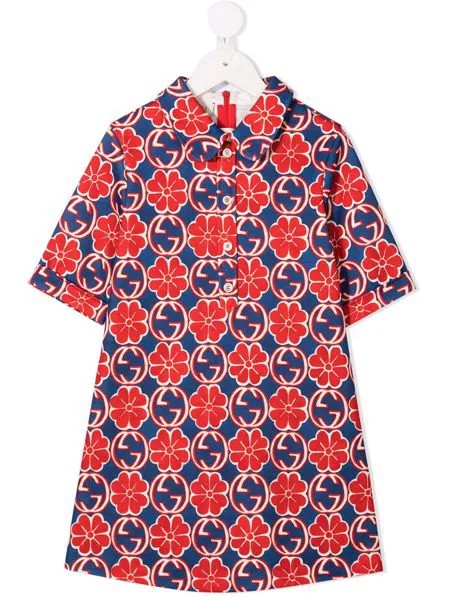 Gucci Kids платье с логотипом Interlocking G